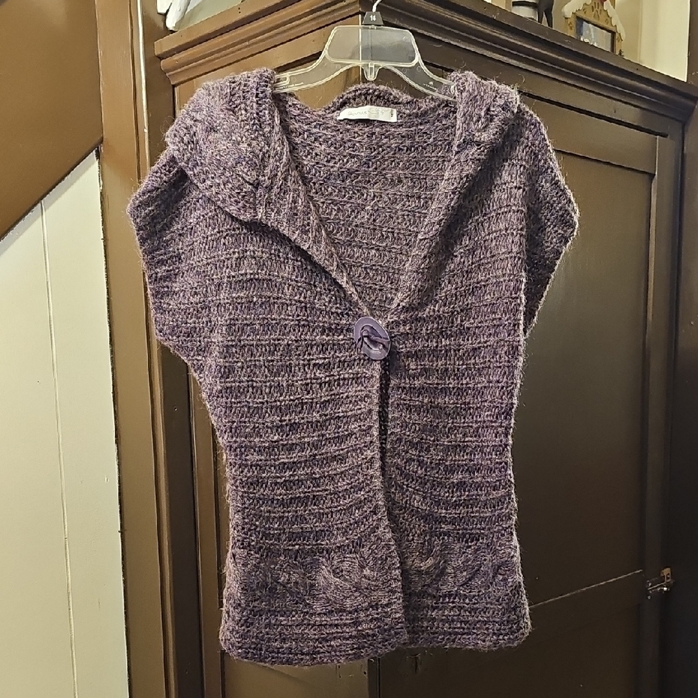 Chic Purple Women's Knit Cardigan